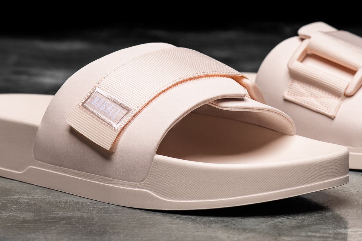 Nobull Adjustable Women's Slides Pink | Australia (PW6927)